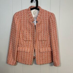 J. Crew Coral Tweed Blazer, Size 2 NWT‎